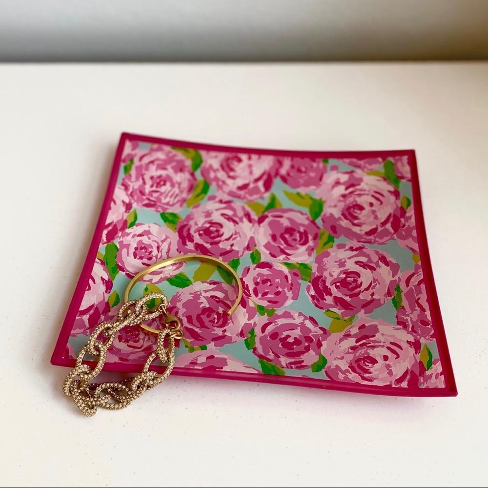 Lilly Pulitzer Pink Floral Jewelry Tray